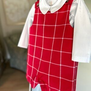 The Beaufort Bonnet Company Red Plaid Kids Jon Jon
